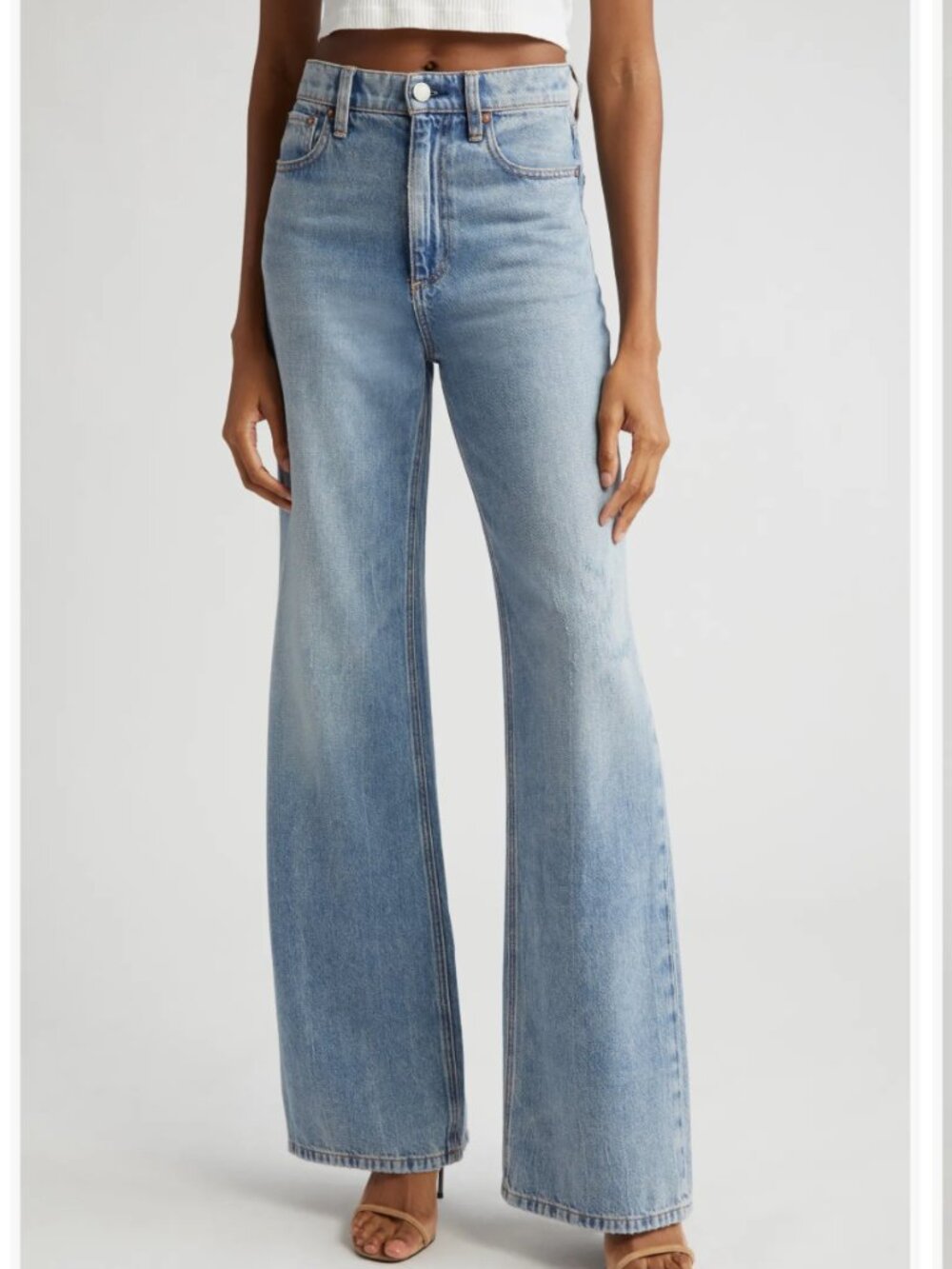 Alice + Olivia Weezy Wide Leg Jeans in Sadie Lt Vintage Blue